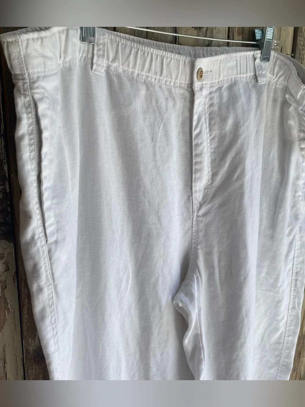 Mens Tommy Bahama Relax white linen straight wide leg relaxed fit linen pants XL